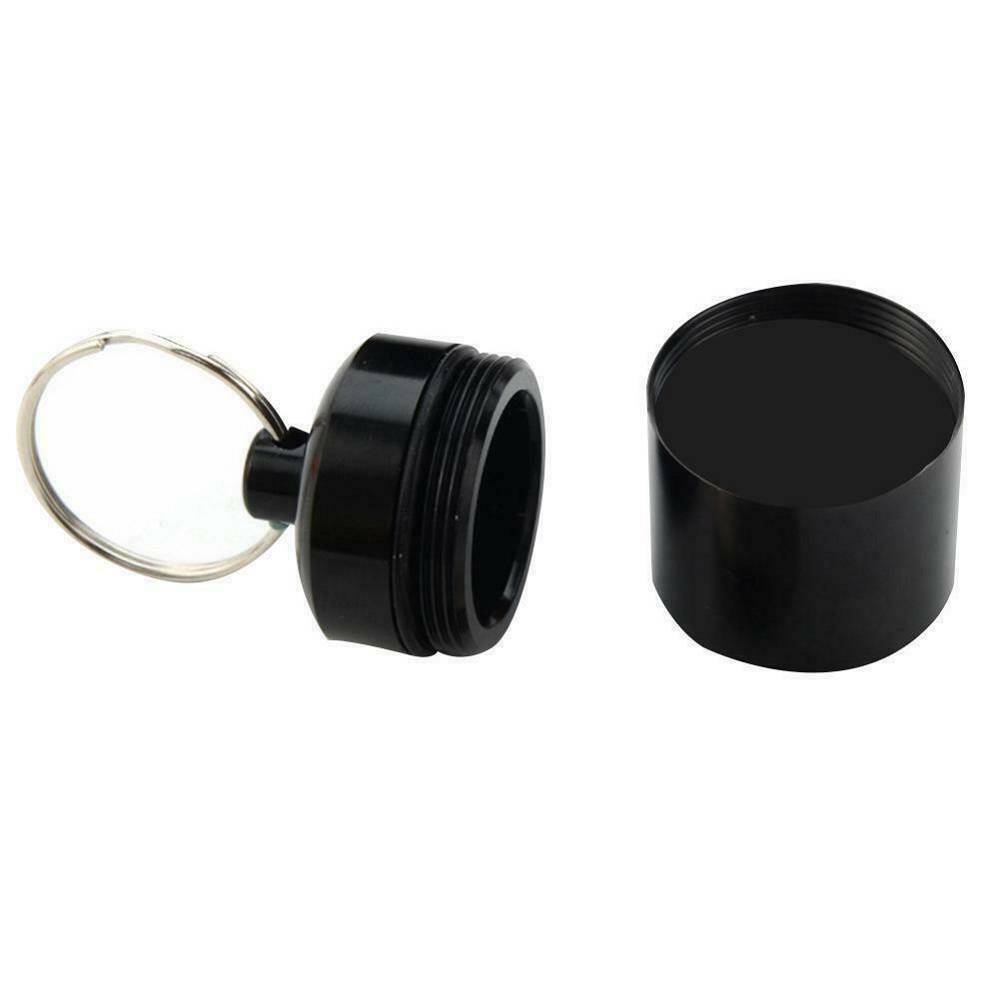 Mini Waterproof Keychain Metal Medicine Pill Box Bottle Holder Container Case ~