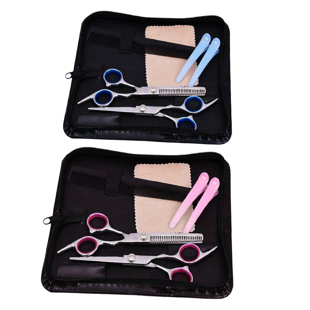 2x 6.7" Hairdressing Scissors Thinning Shears Set Salon Hair Scissors Kit