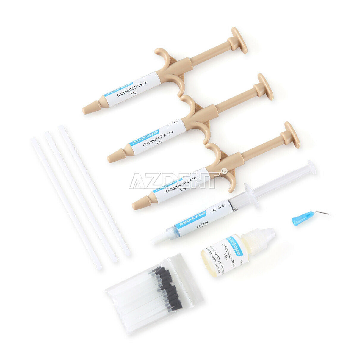 Dental Orthodontic Direct Paste Syringe Bracket Self -Cure Adhesive Bonding Kit