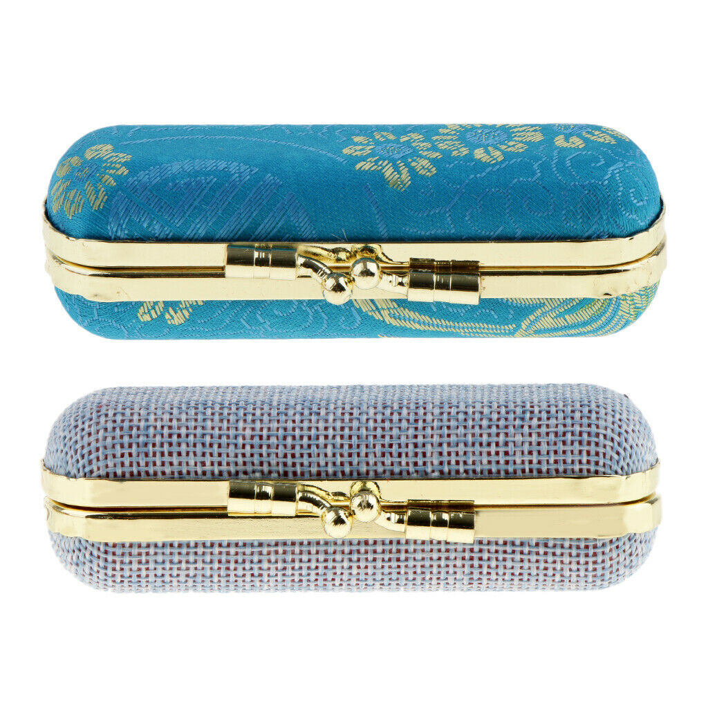 2pcs Lipstick Lip Gloss Case Storage Box Balm Holder With Mirror   Closure