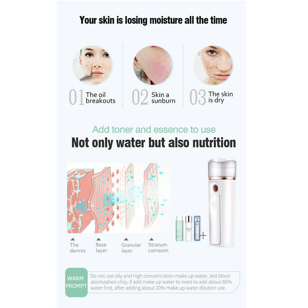 USB Nano Facial Mister Handy Mist Spray Atomization Facial Sprayer as Power Bank