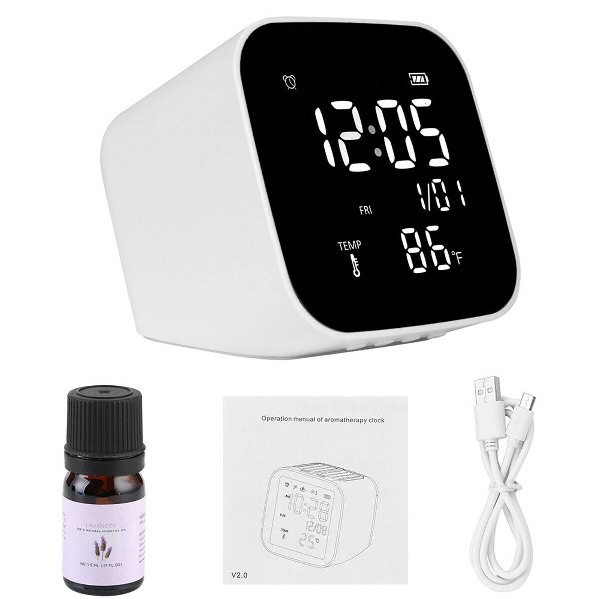 Digital Perpetual Calendar Thermometer Clock Temperature Essential Oil Diffuser
