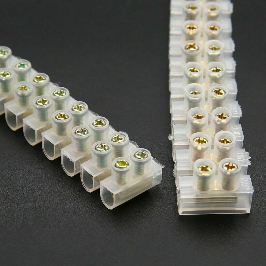 3x 12 Way Barrier Screw Terminal Block Wire Connection Connector Strip 3A 6A 10A