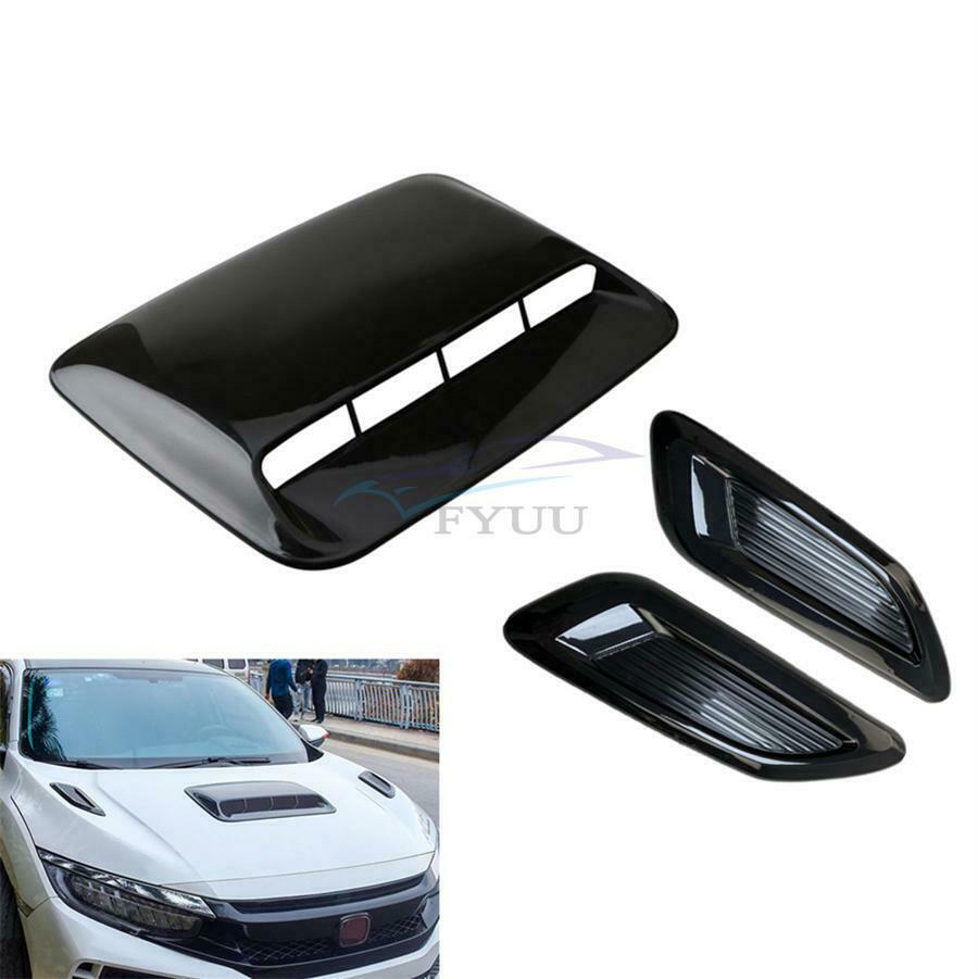 3 × ABS Plastic Universal Car Air Flow Intake Hood Vent Bonnet Protector Covers