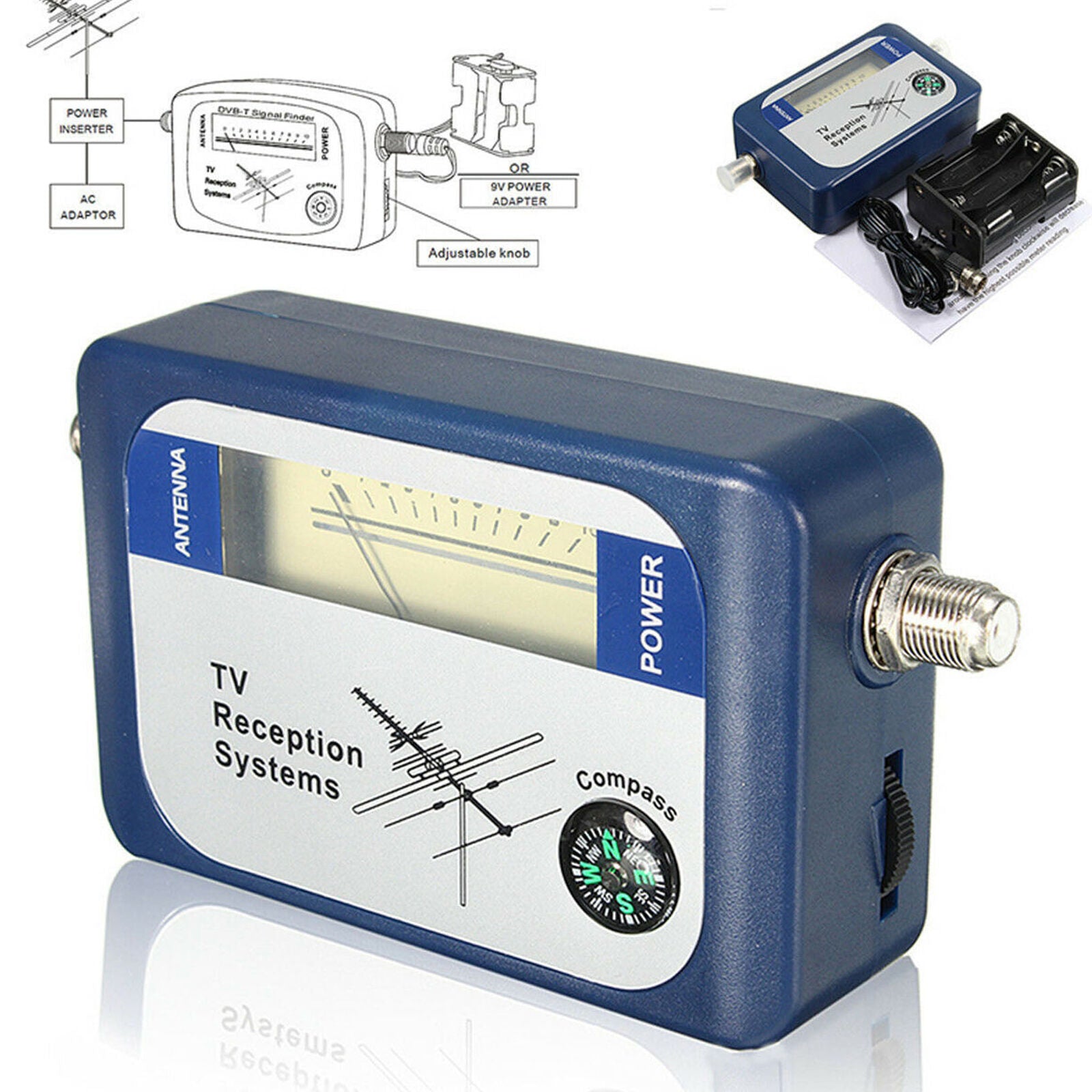 Mini TV Antenna DVB-T Digital Finder Aerial Terrestrial Signal Strength Meter SG
