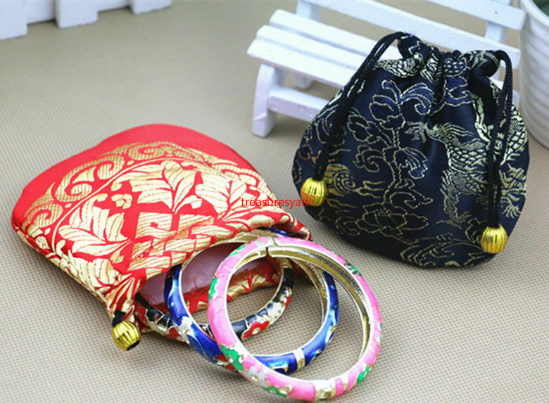 10PCS Chinese Handmade Mix Colors Silk Bag Coin Purse Gift Jewelry Bags Pouches