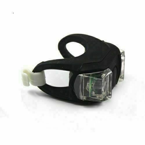 LED Bike Light Bicycle White Lamp Waterproof Head Tail Wheel Black Silicone