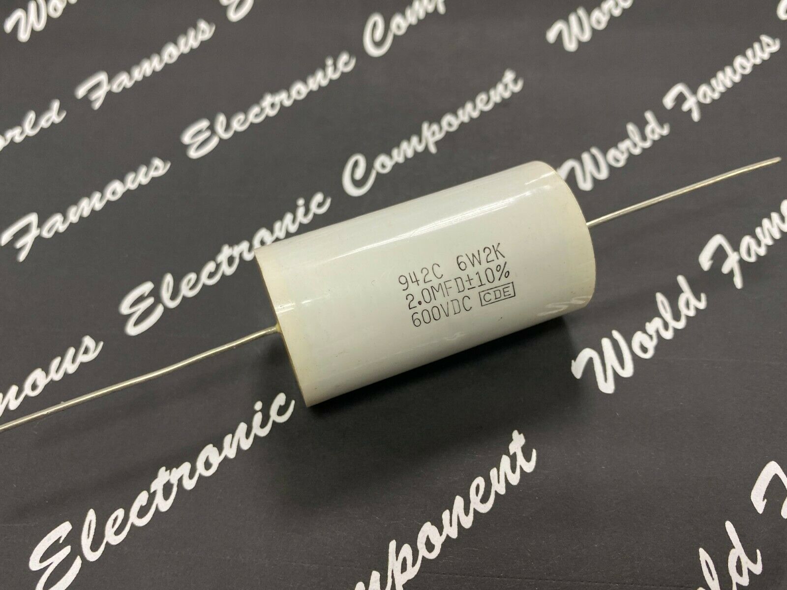 1pcs- CDE 2uF (2µF) 600V 10% 942C6W2K Axial Polypropylene Capacitor