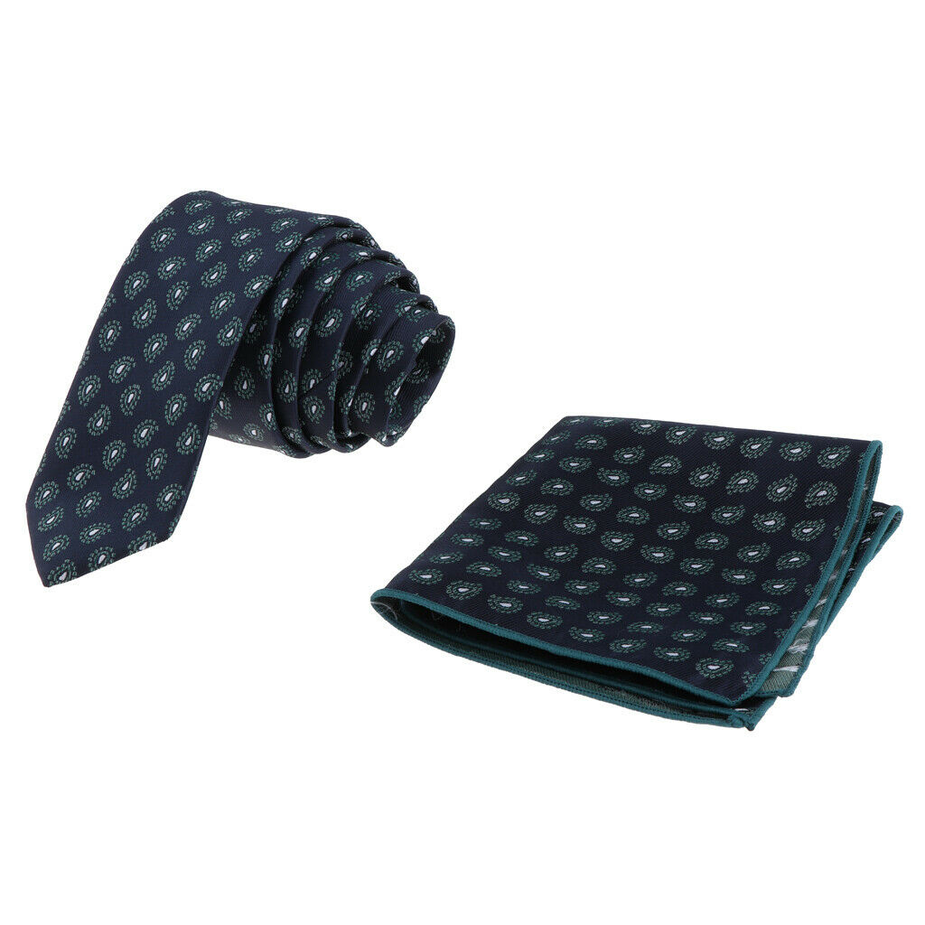 Men's Jacquard Tie Necktie Hanky Handkerchief Set Wedding Business Neckwear 3
