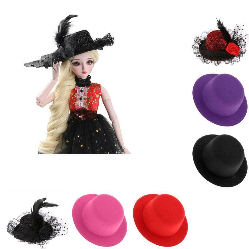 1/3 BJD Felt Top Hat Elegant Classic Formal Cap for SD LUTS YOSD Red Lace