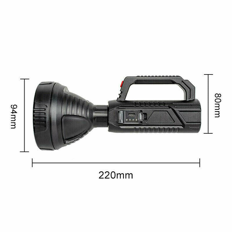 USB Rechargeable Spotlight Torch Bright Waterproof LED Searchlight Flashlight