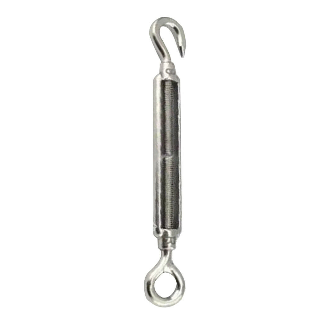 Stainless Steel Hook & Eye Turnbuckle Tighten Rope Tool, Pack of 5, 97mm