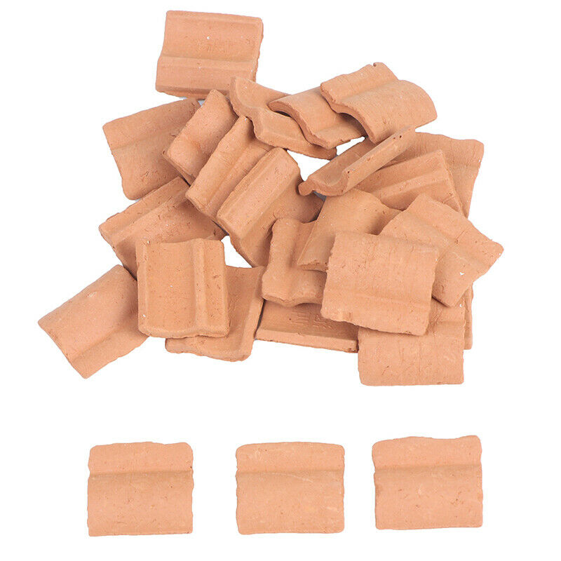 25PCS Niniature S Red Roof Tile Turning Mould Scenario Sand Table Diy MateriJ Lt