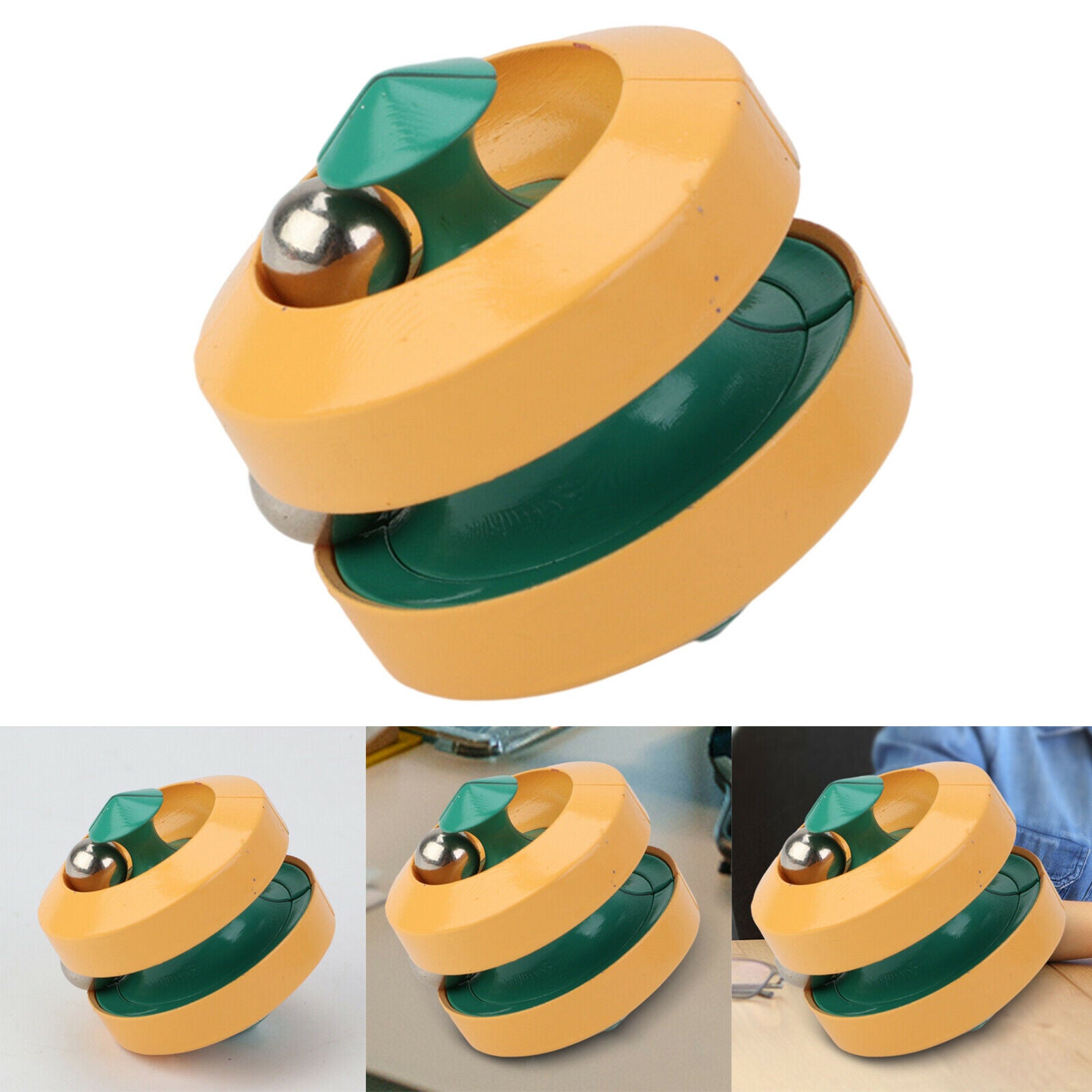 Spin Bean Toys Anti-Anxiety Hand-Eye Coordination for Kids & Adults Yellow