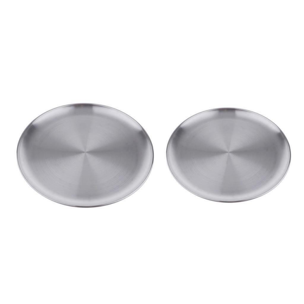 Stainless Steel Plate, Round, 12 inches(Dia) - Portable Dinnerware Plates for