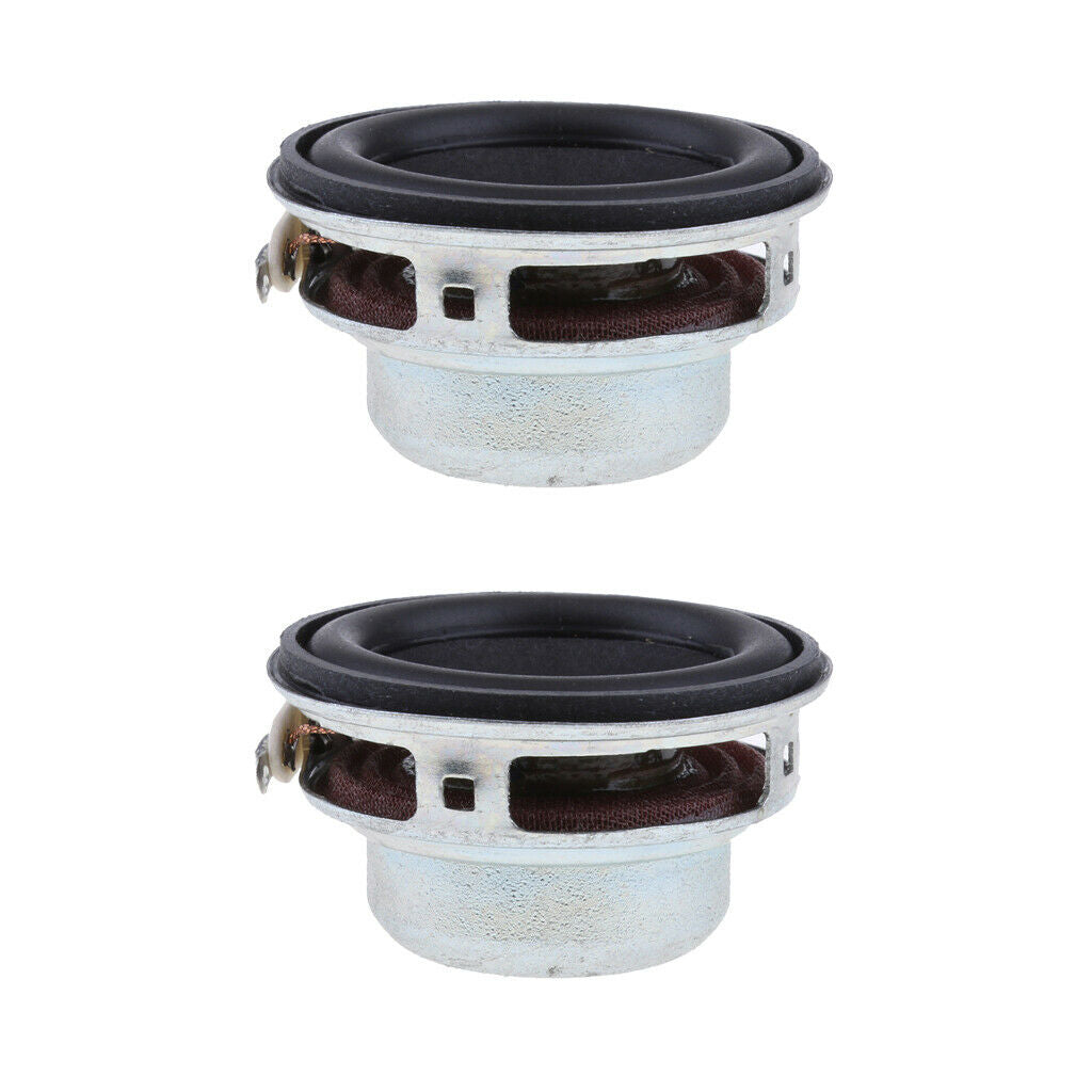 2x 40mm 4Ohm 5W Full Range Speaker Round Loudspeaker 18 Coil Rubber Edge