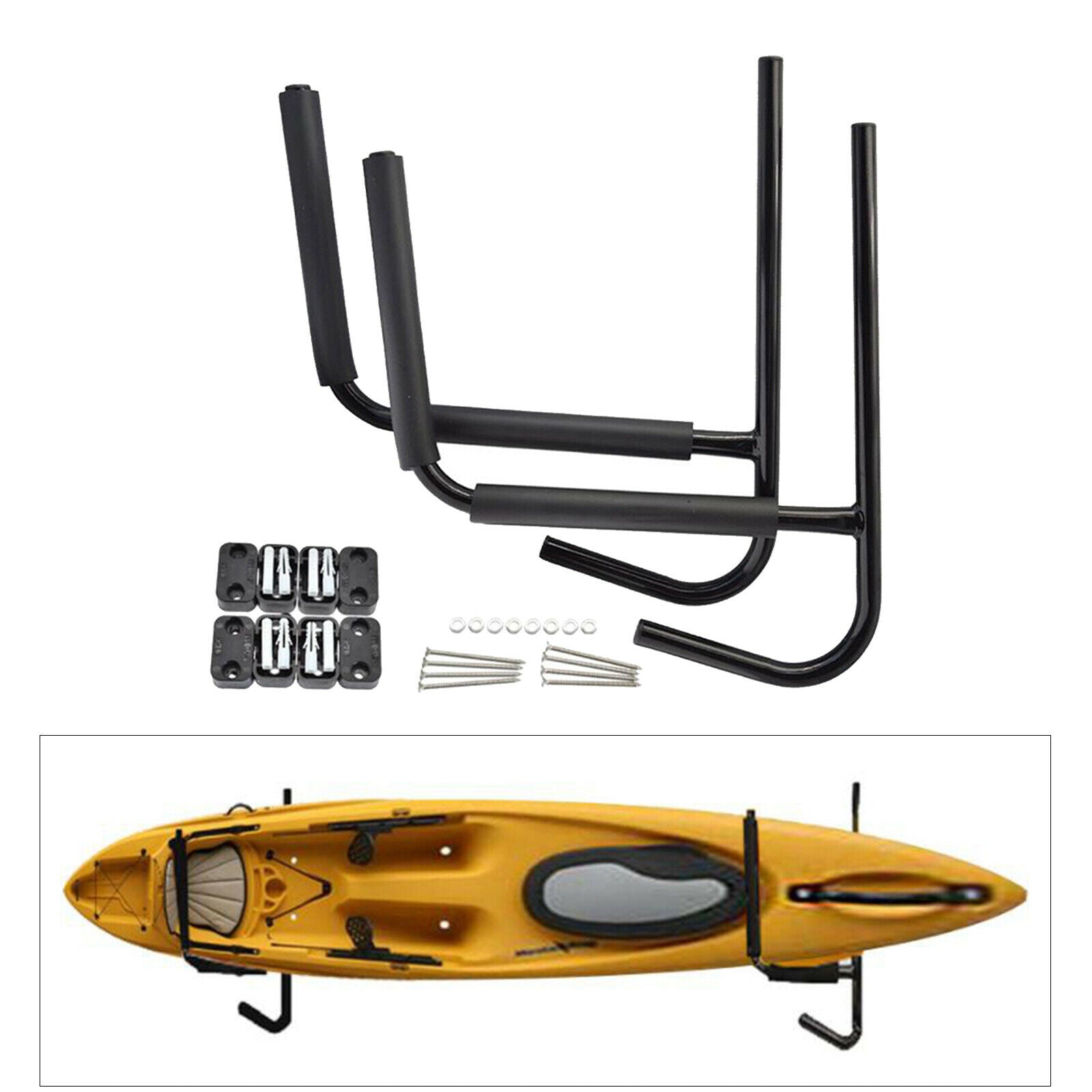 Pack of 2 Heavy Indoor Kayak Storage Hook Rack Holder Surfboard Accessory