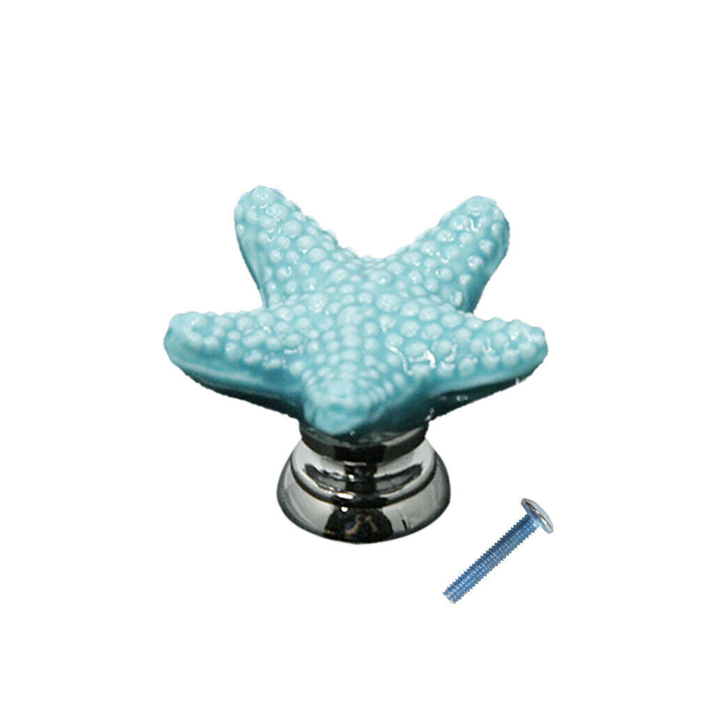 Beach Starfish Knob Pull Door Drawer Cabinet Cupboard Dresser Handle - Blue