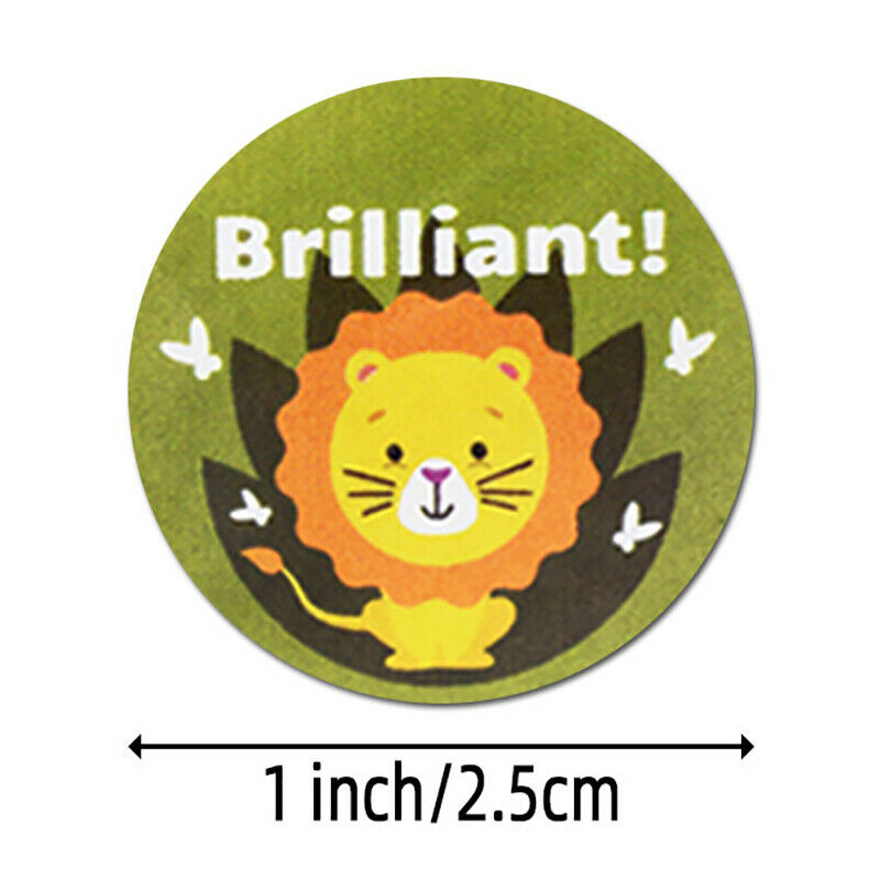 500pcs/roll Cartoon Animals Stickers Reward Words Stickers for Student Ki.l8