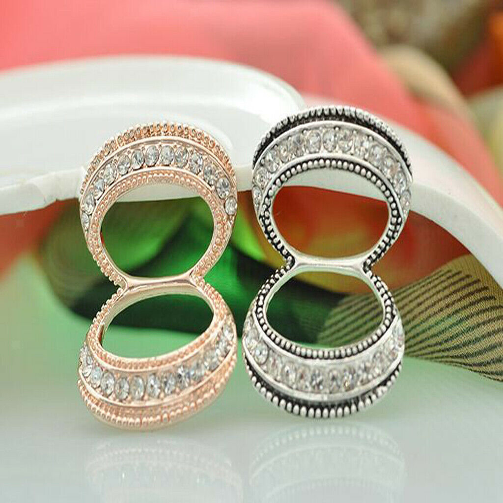 4 Pieces Rhinestone Scarf Ring Silk Scarf Clip Buckle Slide Lady Jewelry