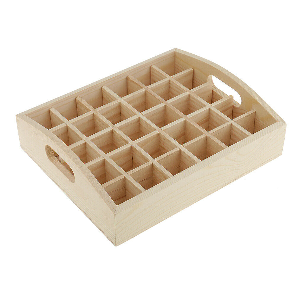 Essential Oil Box Wooden Organizer Large Wood Storage Case Holds 30 Bottles