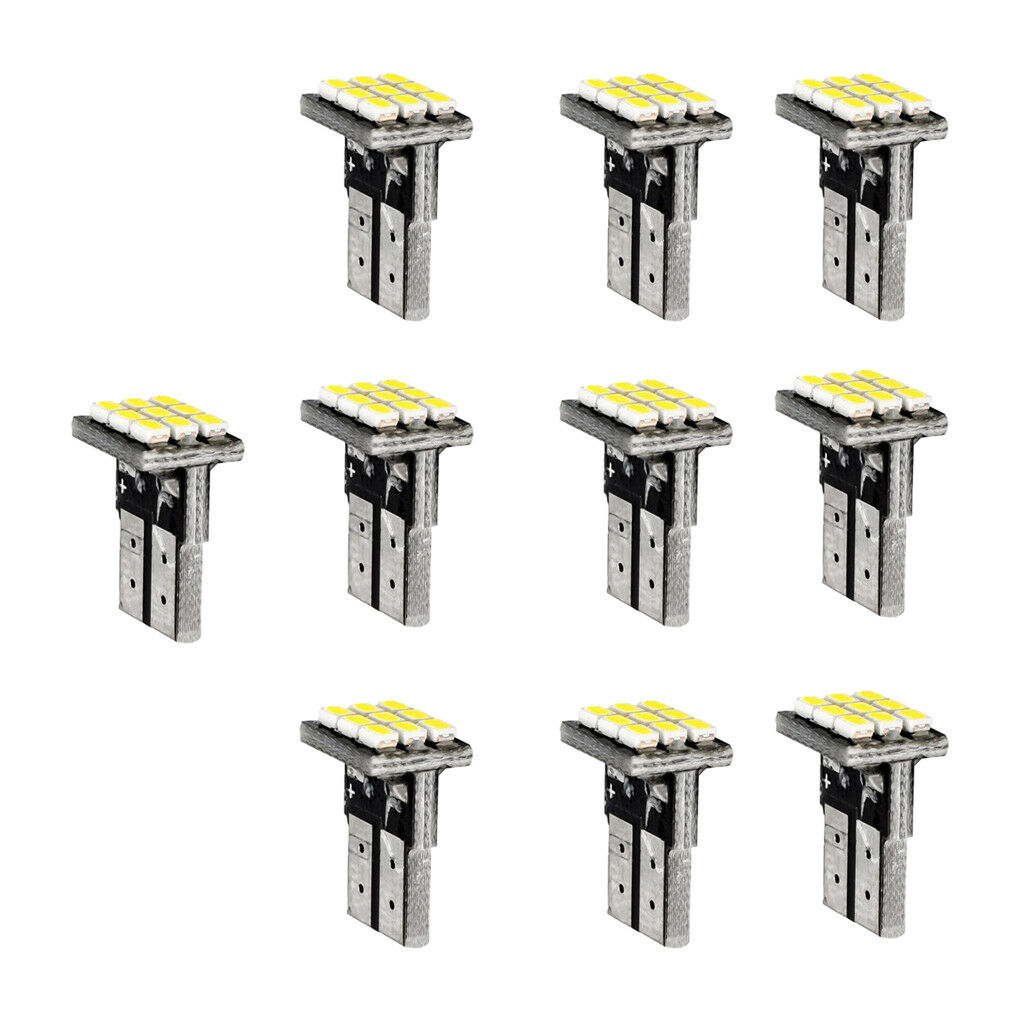 10pcs T10 1206 9SMD Car Motor White Canbus LED Side Tail Lights Bulbs Lamps