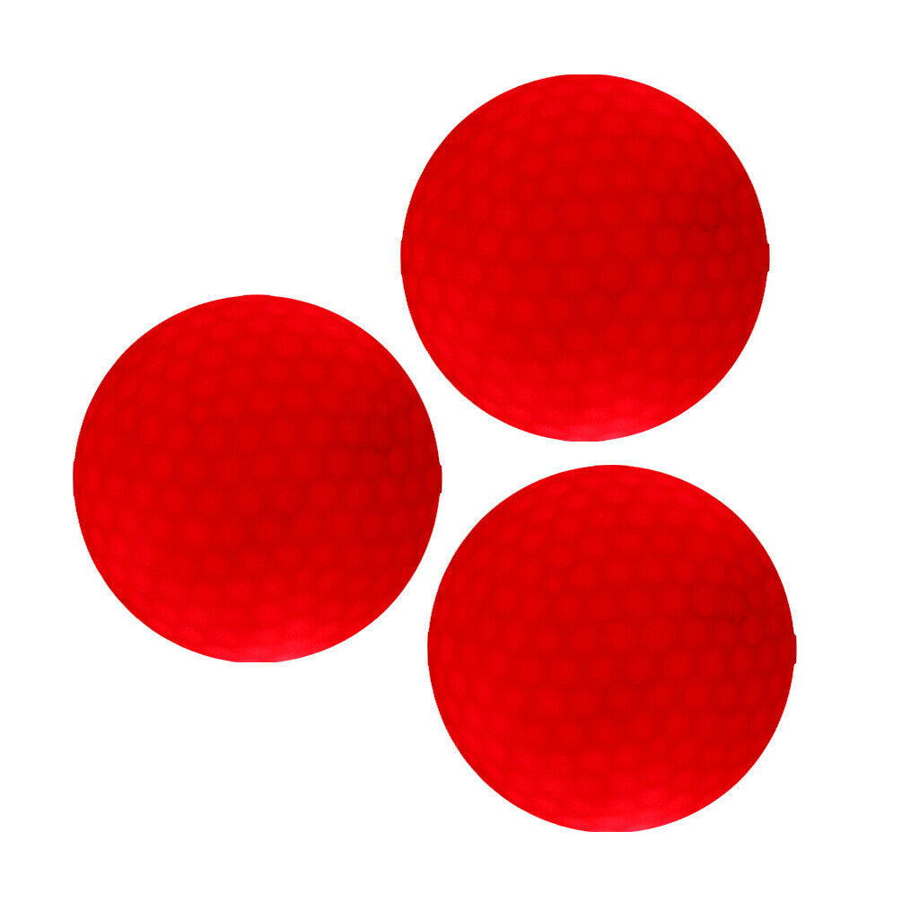 3Pcs Red LED Light Up Night Golf Balls Tournament Balls Official Size