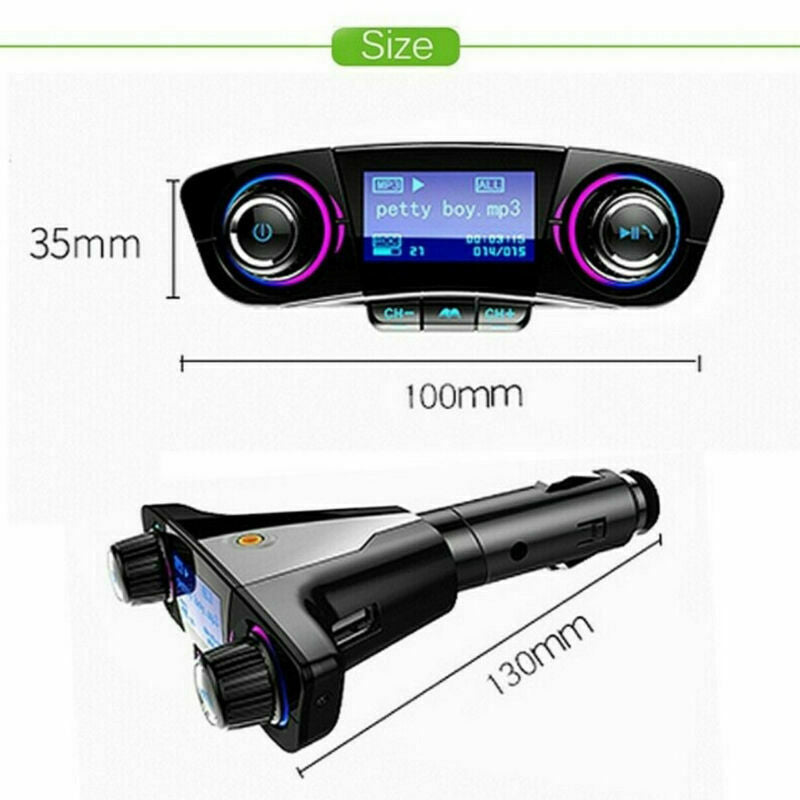 Bluetooth 5.0 Car FM MP3 Transmitter Player Hands Free Radio Adapter USB Charger