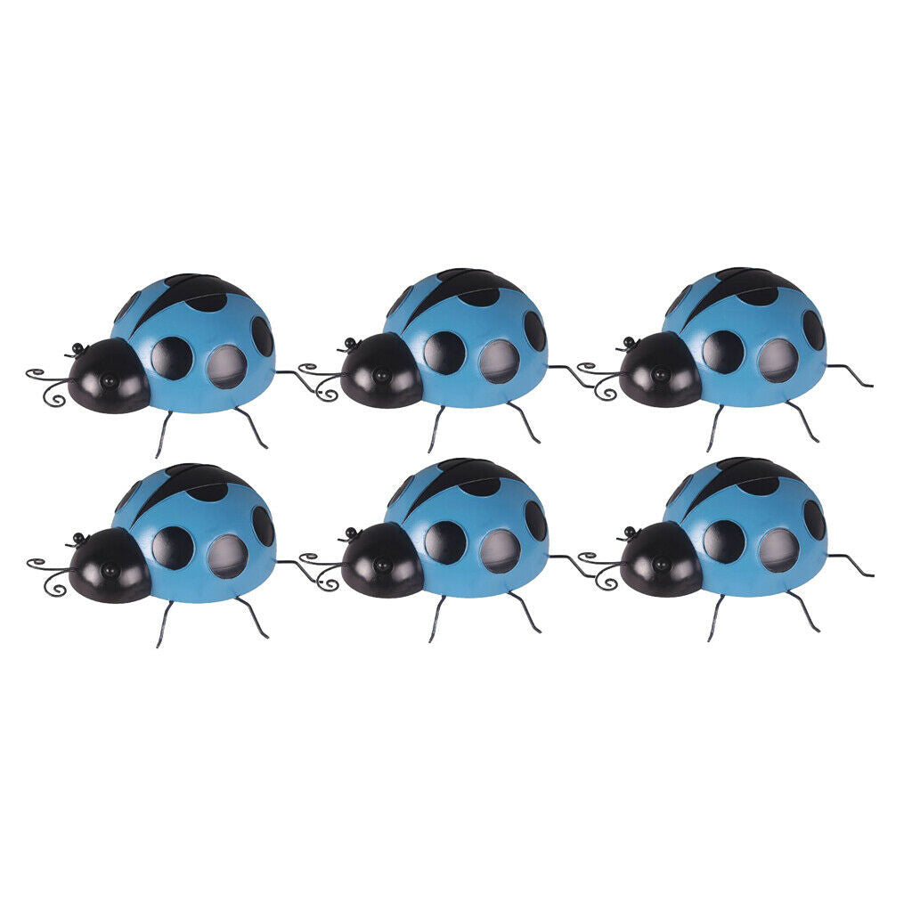 6Pcs Cute Iron Ladybird Hand Painted Wall Hanging Ladybug Kindergarten Decor