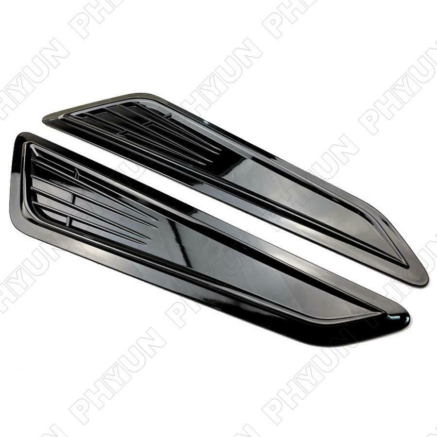 2x Black Car Hood Vent Bonnet Cover Decorative Air Flow Intake Trim Universal
