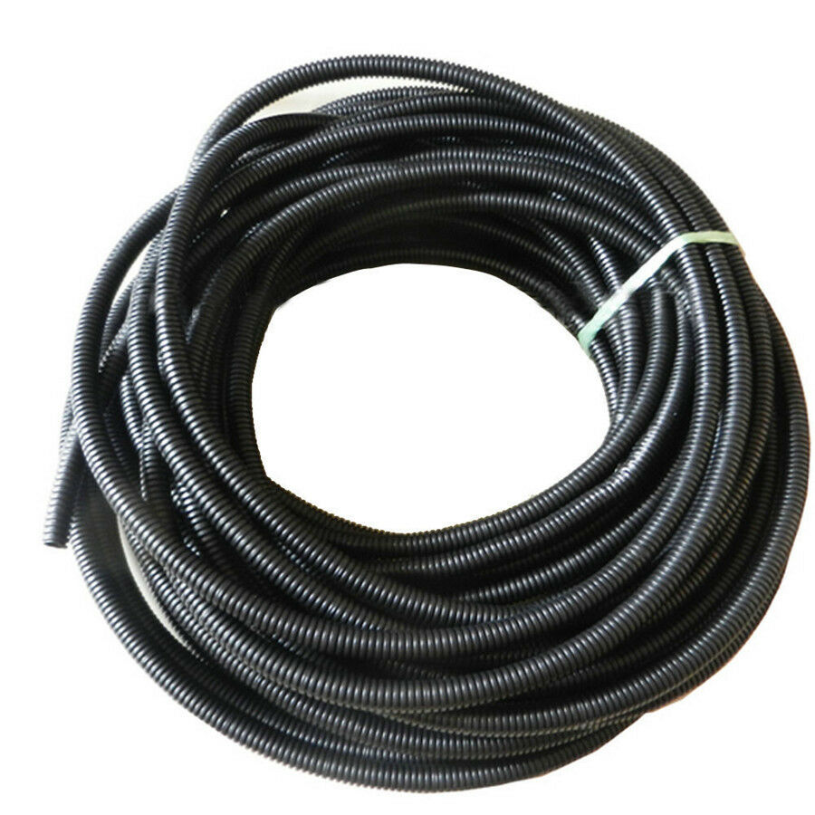 65.6 FT 0.3" BLACK SPLIT WIRE LOOM POLYETHYLENE TUBING CABLE CONDUIT HOSE AUTO