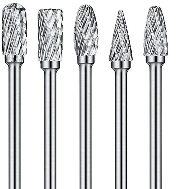 15 Pieces Wood Carving and Engraving Drill Bit Double Cut Carbide Rotary Burr L8