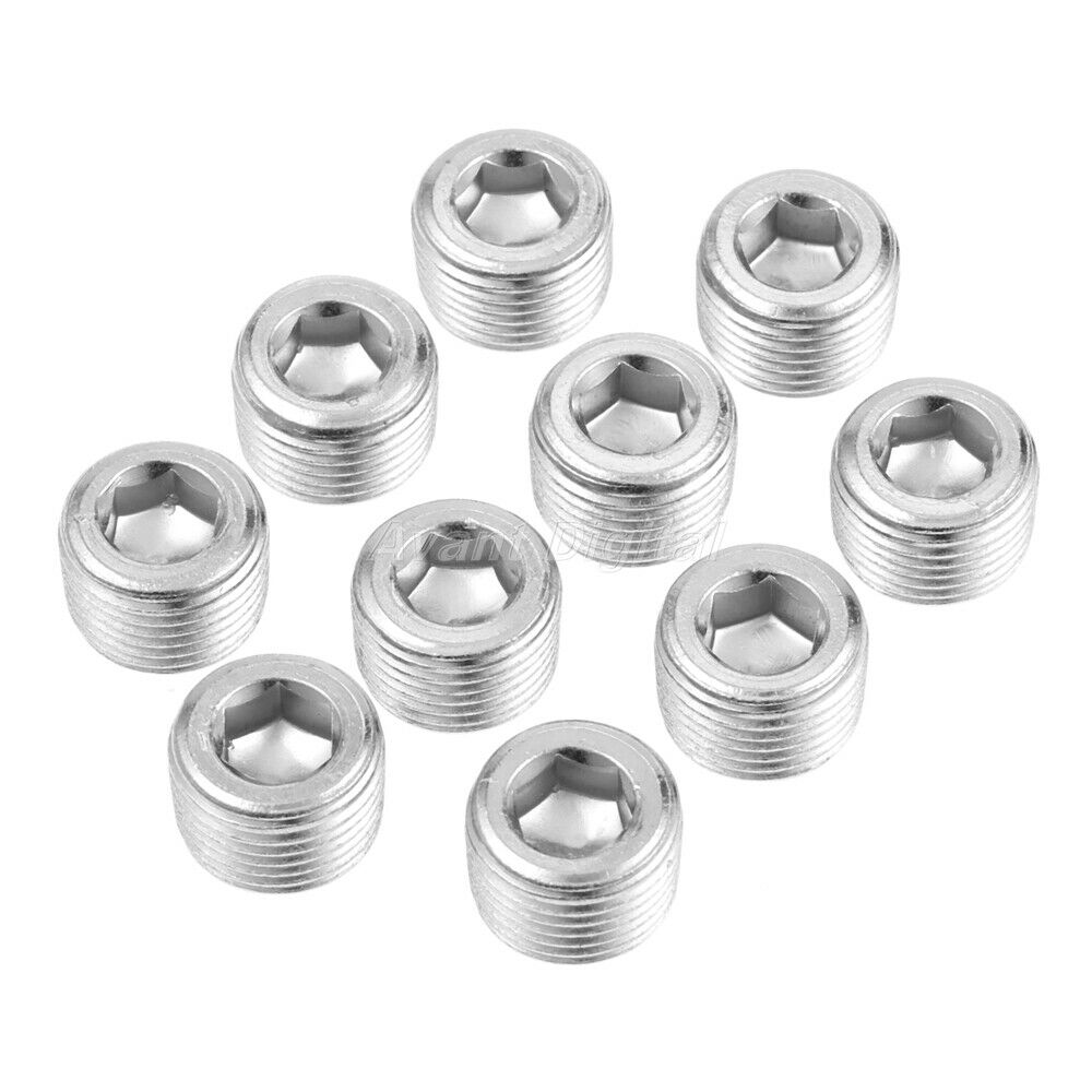 10Pcs 1/2" NPT Male Countersunk Iron Internal Hexagonal Thread Socket Pipe Plug