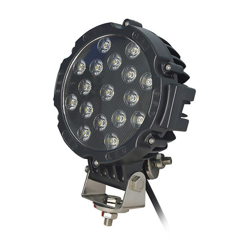 1x 7" 51W Round Off Road Led Spot Work Light For Jeep Truck Bumper Driving Black