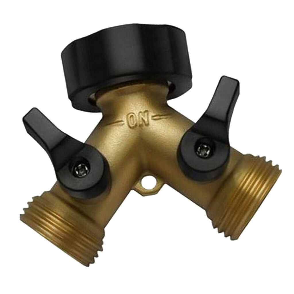 Watering Equipment 3/4 Inch Heavy Duty Brass Garden Hose Splitter Y Valve 2 Way
