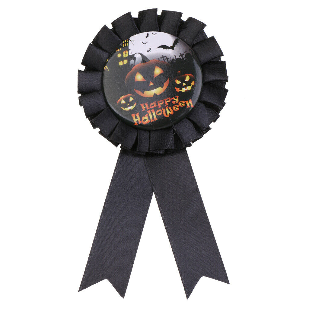 Pumpkin Award Rosette Badge Halloween Party Pin Brooch Favour Gift