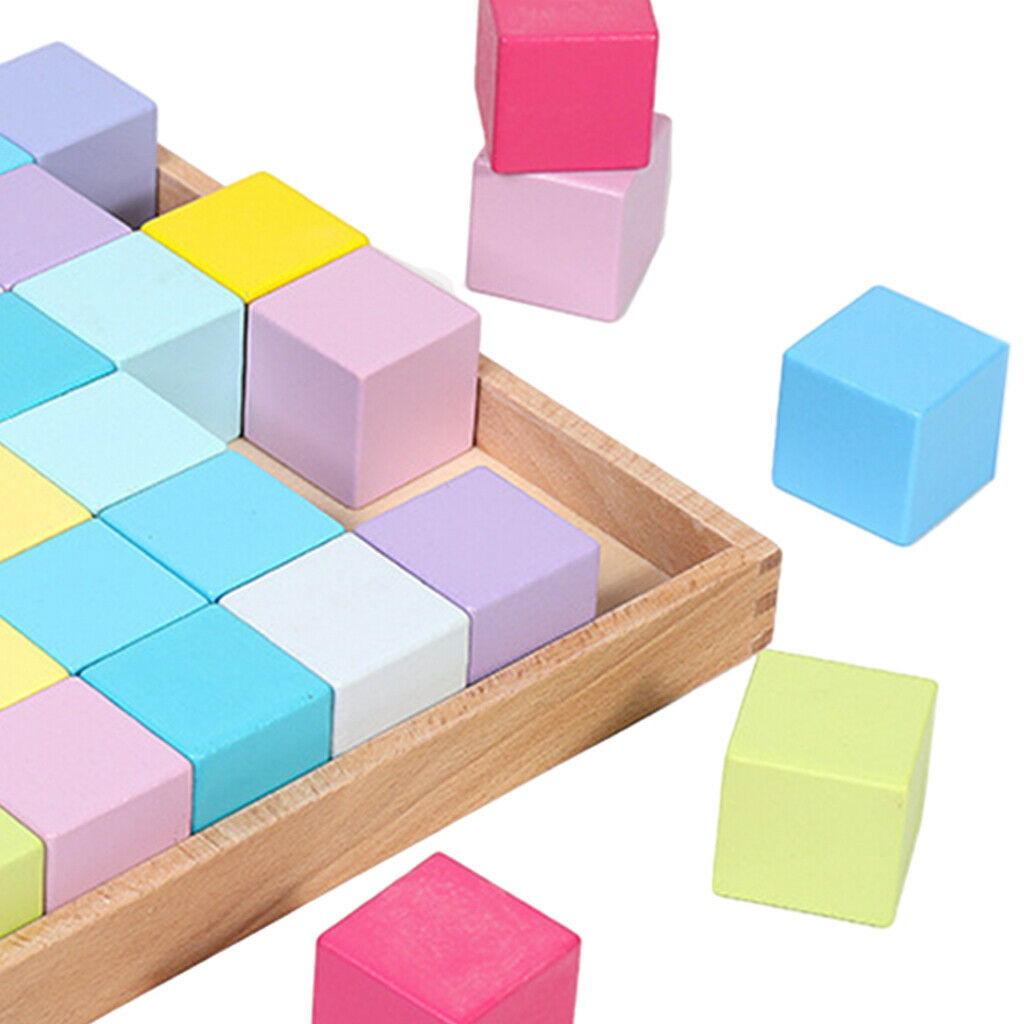Colorful Wood Blocks, Building Block, Recognizing Colors, Math Counting,