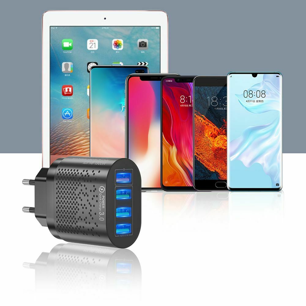 Travel Portable Mobile Phone Quick Charge 4 USB Port Charger Adapter US Plug