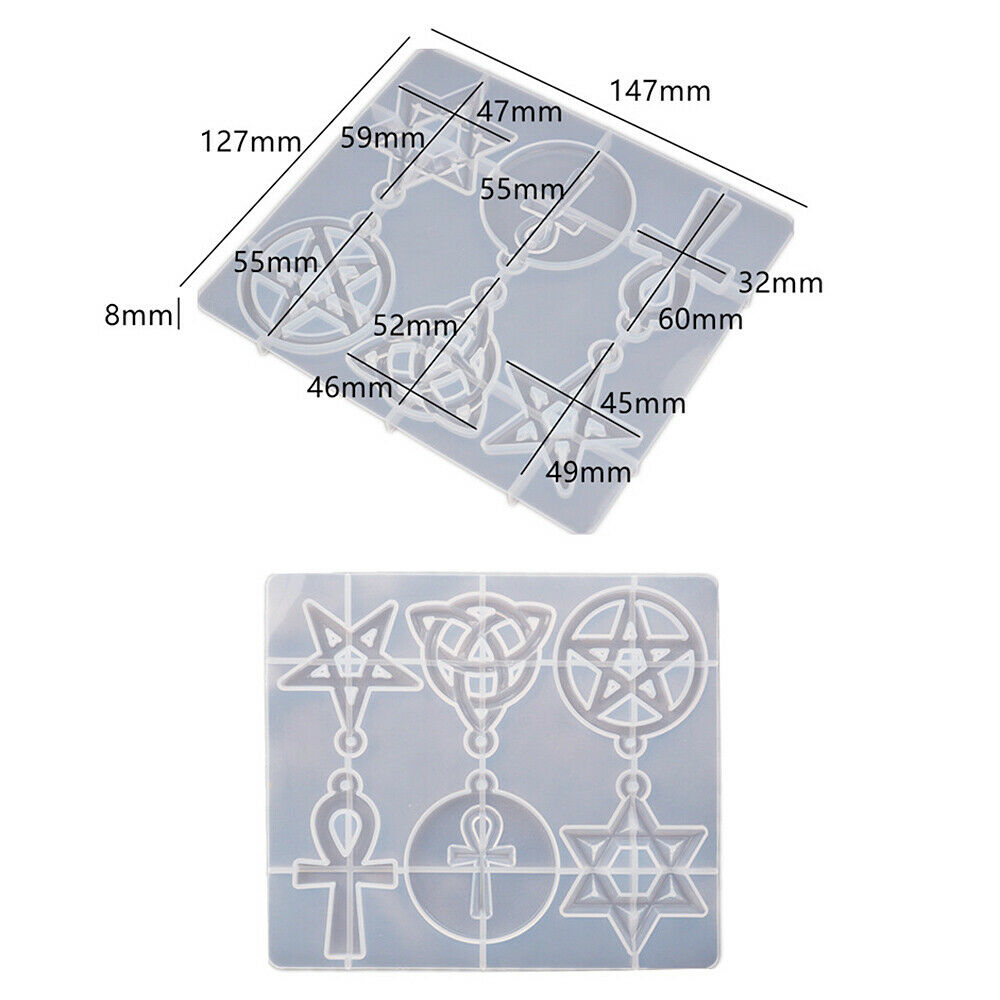 Pentagram Crystal Epoxy Casting Silicone Mold Pendant Jewelry Making Craft DIY