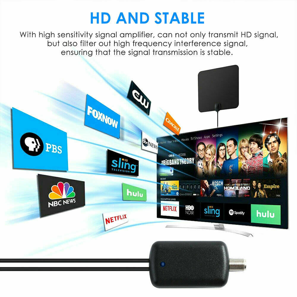 Indoor 4K Digital HD TV Antenna 1000 Miles Signal Booster Amplifier HDTV Digital