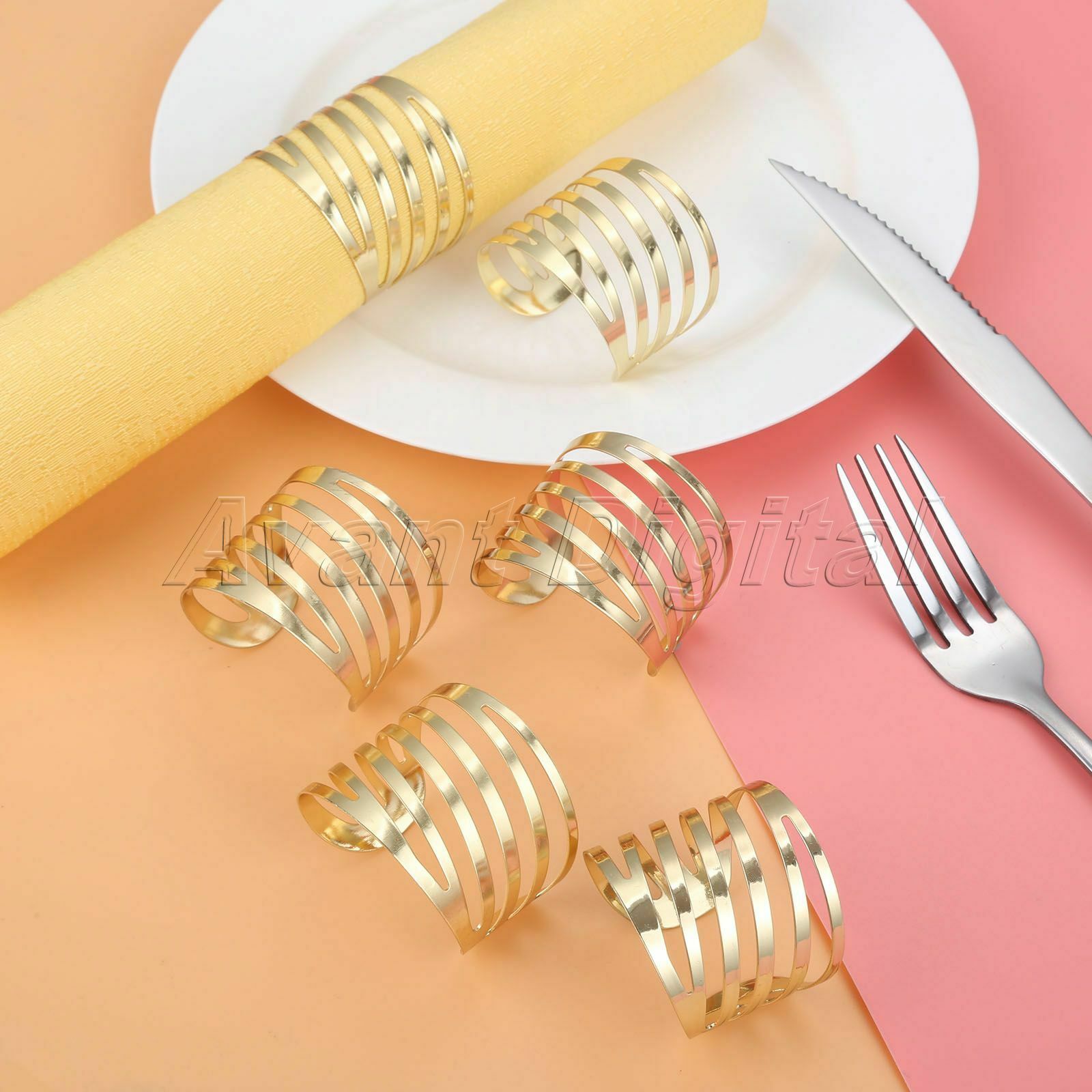 6Pcs European Style Napkin Rings Dinner Table Decor Wedding Serviette Holders