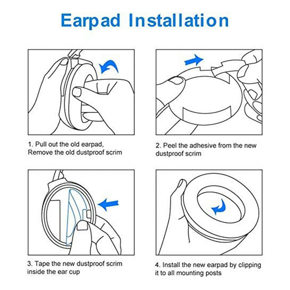2pcs Memory Foam Replacement Soft Ear Pad for Bose QC2/QC15 Headset Cushion @