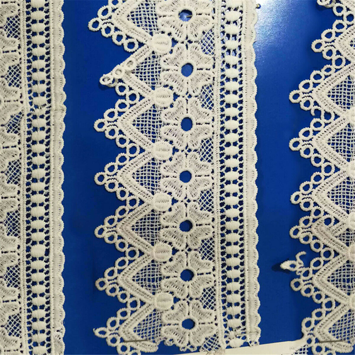 2 Yards Flower Embroidery Lace Polyester Trimming Sewing Wedding Crafts Applique