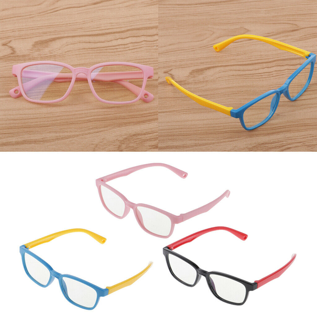 3-color Eyeglasses for Kids Blue Light Blocking Soft Silicone Frame Glasses