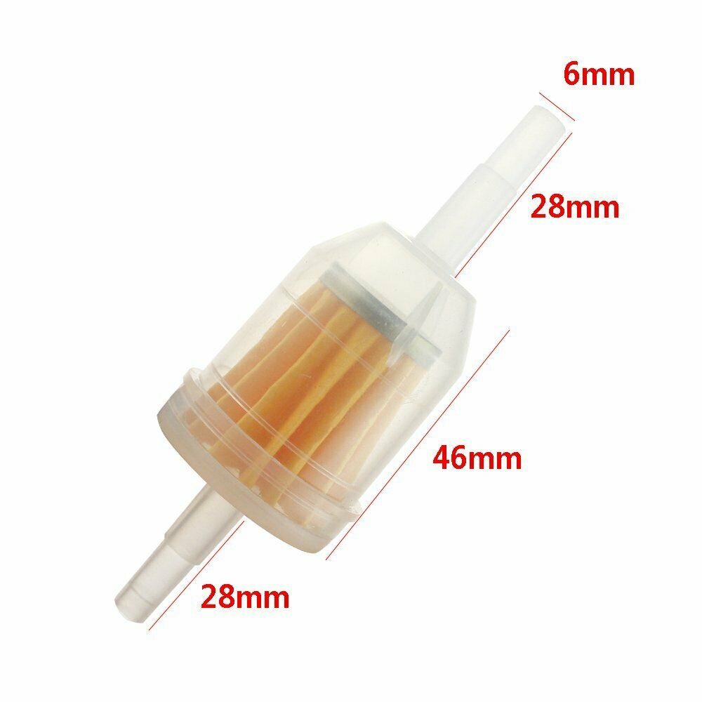 10x 1/4" 6mm/8mm Inline Gas Fuel Filter For HXXda Small Engine Lawn Mower Motor