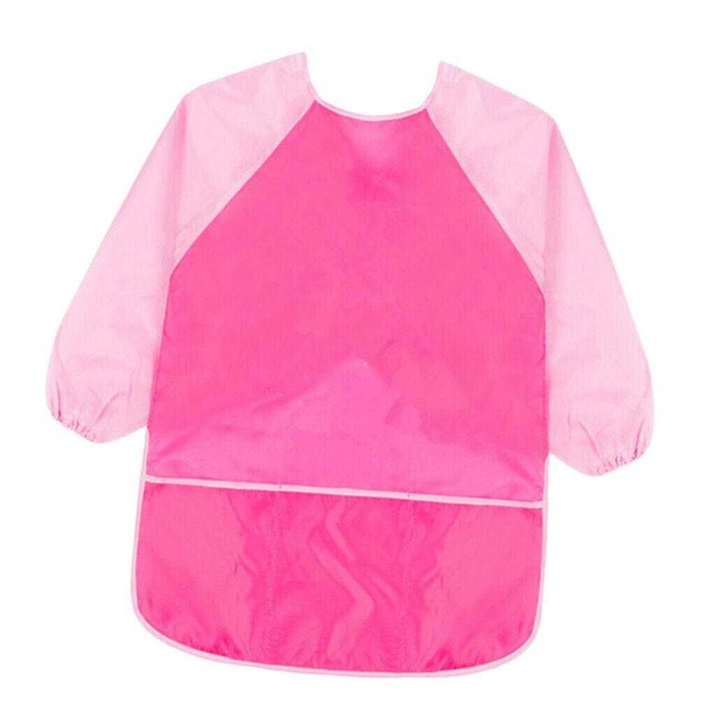 Set of 2, Kids Apron with Pocket Long Sleeve Craft Art Smock Children Baking
