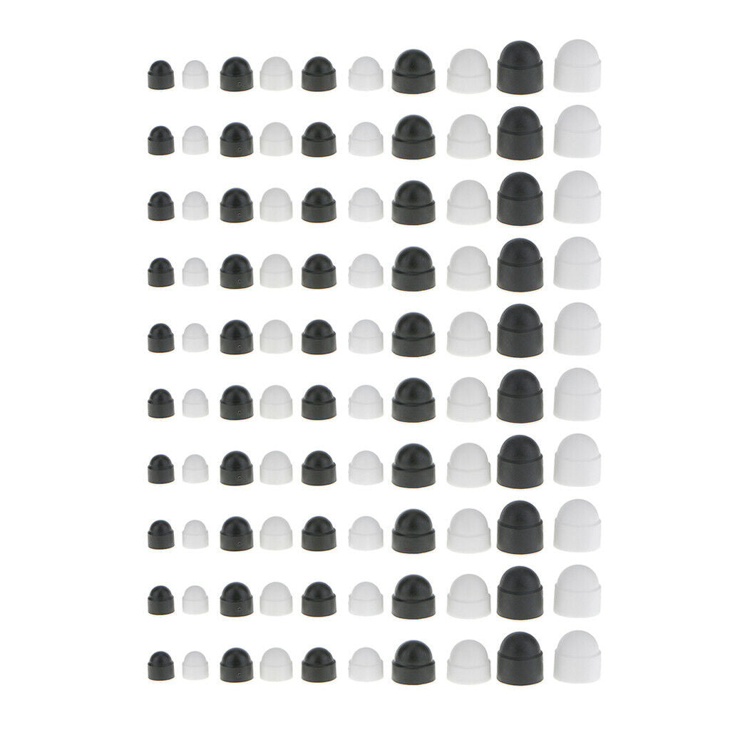 10 Pieces M6 White Dome Bolt Nut Protection Caps Cover Hexagon Screws