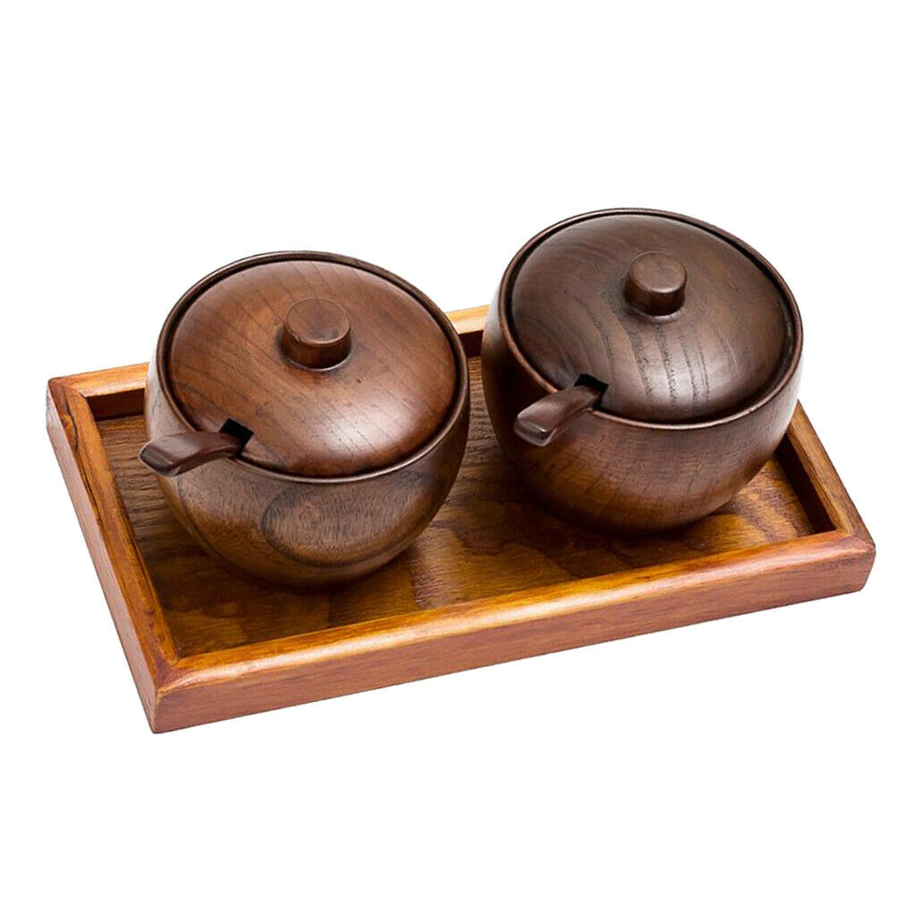 Wooden     Seasoning     Pot     Condiment     Canister     Spoon     Tray