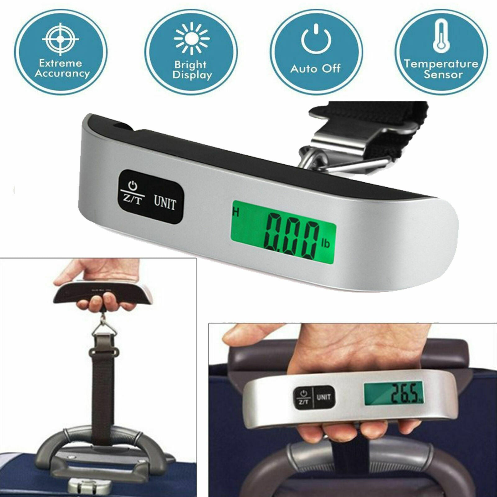 110lb / 50kg Portable Electronic Luggage Scale Suitcase Travel Scale Weighs