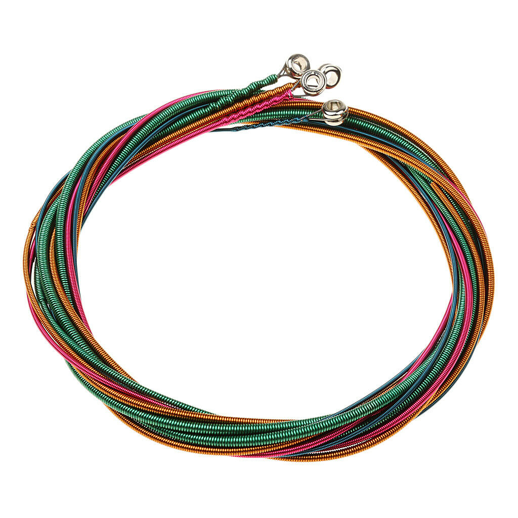 Rainbow Colored G D A E Strings Set / 4 Pieces for Gift